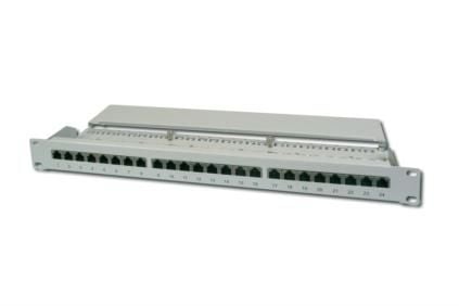 DIGITUS DN-91624S - Koblingspanel - CAT 6 - RJ-45 X 24 - grå, RAL 7035 - 1U - 19"