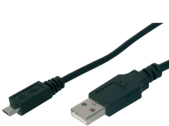 ASSMANN - USB-kaapeli - USB (uros) - Micro-USB Type B (uros) - USB 2.0 - 1,8 m - muotoiltu - musta