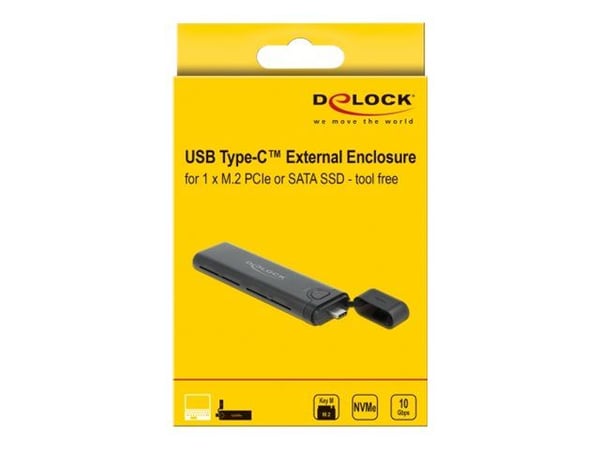 Delock - Lagringspakke - M.2 - M.2 NVMe-kort / SATA 10 Gb/s - USB 3.2 (Gen 2)