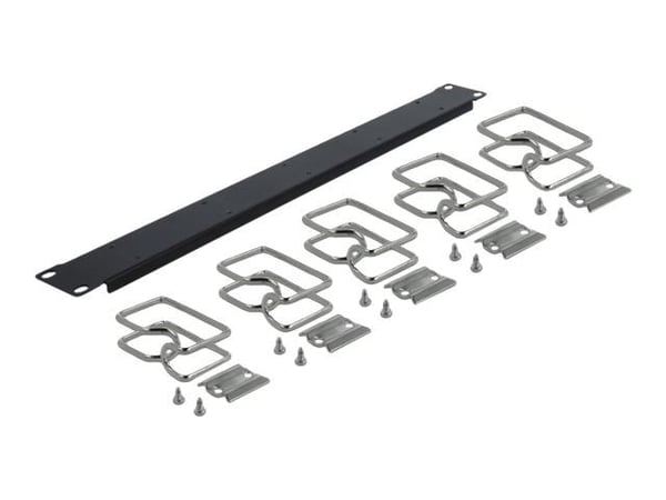 Delock - Rackkabelstyringspanel - svart - 1U - 19"