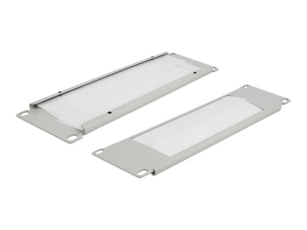 Delock - Styringspanel for rackkabler med børste - grå - 2U - 10"