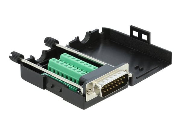 Delock - VGA-adapter - 15 pin D-Sub (DB-15) (hann) til 16-pinners terminalblokk - tommelskruer