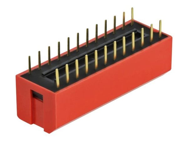 Delock DIP flip switch piano 12-digit 2.54 mm pitch THT vertical - DIP-svitsj - rød (en pakke 2)