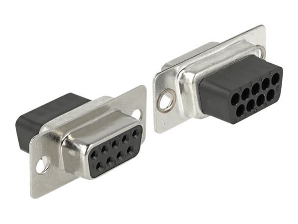 DeLOCK 66165, Sub-D 9 pin, Rj-45, Musta, Ruostumaton teräs