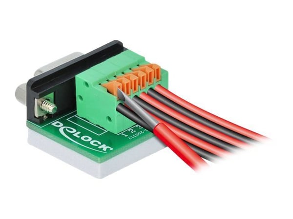 Delock - Seriell adapter - DB-9 (hunn) til 6-pins terminalblokk - tommelskruer, trykknapp