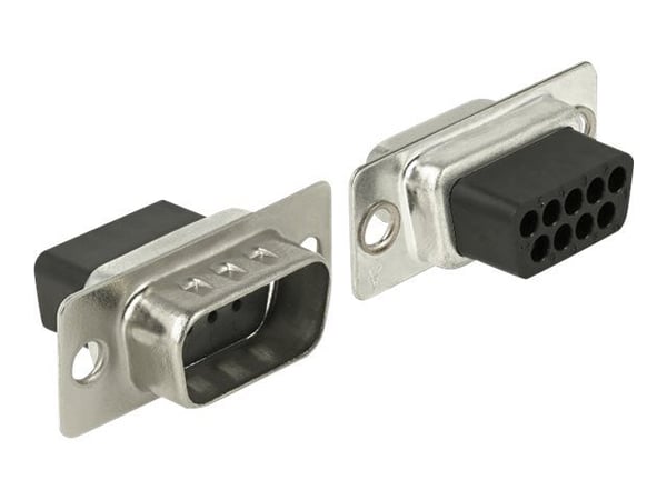 DeLOCK 66166, Sub-D, Rj-45, Musta, Ruostumaton teräs