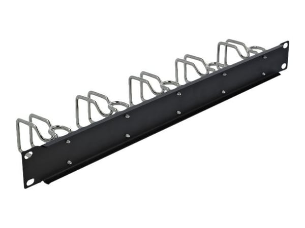 Delock - Rackkabelstyringspanel - svart - 1U - 19"