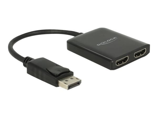 Delock DisplayPort 1.4 Splitter 1 x DisplayPort to 2 x HDMI MST - Video/lyd-splitter - 2 x HDMI - stasjonær