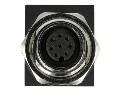 Delock - Nettverksadapter - 8-pins M12 (hunn) rett til RJ-45 (hunn) vinklet - CAT 6a - svart