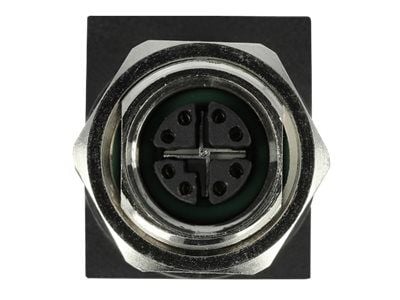 Delock - Nettverksadapter - 8-pins M12 (hunn) rett til RJ-45 (hunn) vinklet - CAT 6a - svart