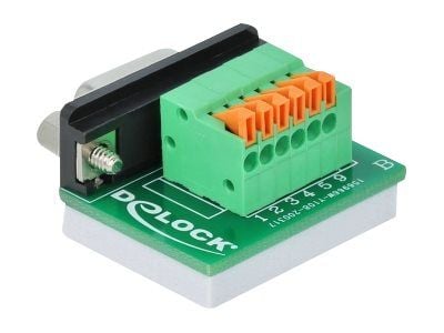 Delock - Seriell adapter - DB-9 (hunn) til 6-pins terminalblokk - tommelskruer, trykknapp