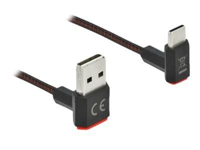 Delock Easy - USB-kabel - USB (hann) opp/ned-vinklet, vendbar til 24 pin USB-C (hann) opp/ned-vinklet, vendbar - USB 2.0 - 50 cm - svart