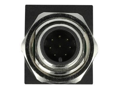 Delock - Nettverksadapter - 8-pins M12 (hann) rett til RJ-45 (hunn) vinklet - CAT 6a - svart