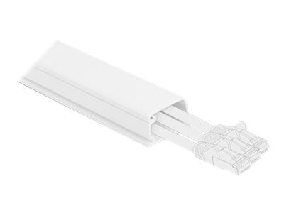 Delock - Kabelränna med lock - 1 m - vit