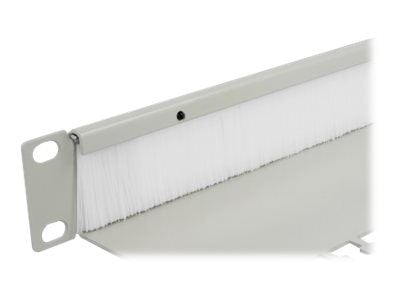 Delock Cable Management Brush Strip with Cable Support Plate - Styringspanel for rackkabler med børste - grå - 1U - 10"