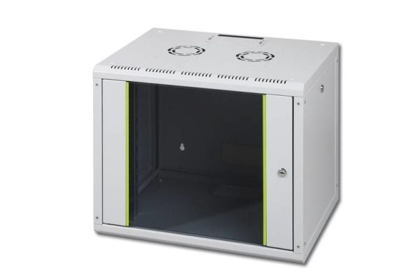 DIGITUS SoHoline DN-19 09U-6/6 - Skap - veggmonterbar - grå, RAL 7035 - 9U - 19"