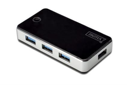 DIGITUS DA-70231 - Hub - 4 x SuperSpeed USB 3.0 - stasjonær