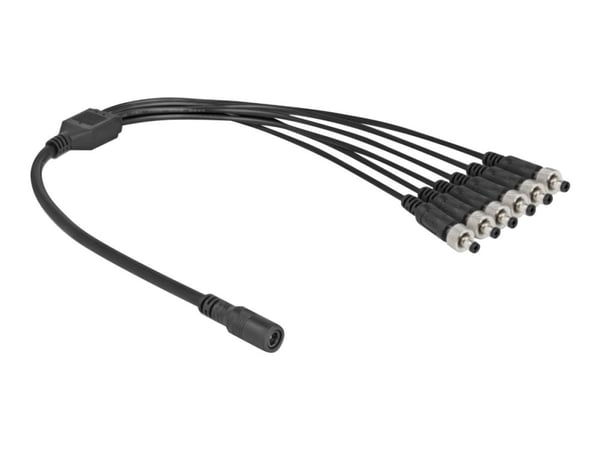 Delock - Verkkoverkon jakaja - DC-pistoke 5,5 x 2,1 mm (W) DC-pistokkeeseen 5,5 x 2,1 mm (M) ruuvattavissa - 30 V - 2 A - 50 cm - Musta (86591)