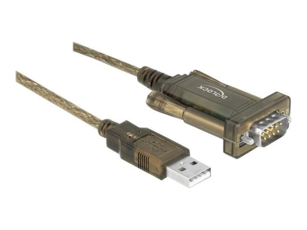 Delock Adapter USB 2.0 Type-A > 1 x Serial DB9 RS-232 - Seriell adapter - USB - RS-232 x 1 - gjennomsiktig