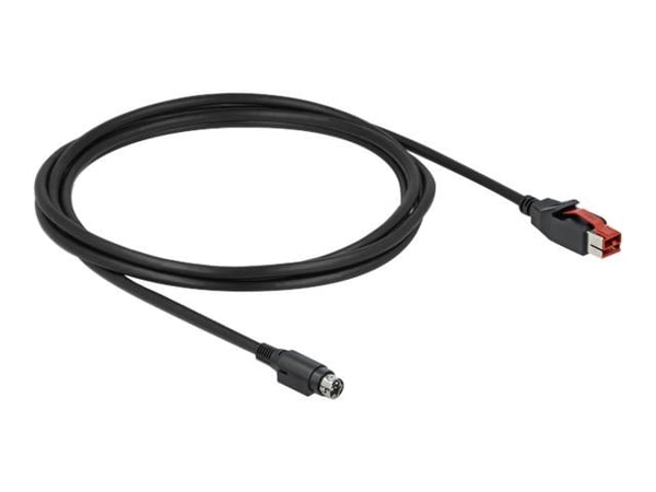 Delock - Strømforsynt USB-kabel - USB PlusPower (24 V) (hann) til Power mini-DIN (hann) - 24 V - 3 m - svart