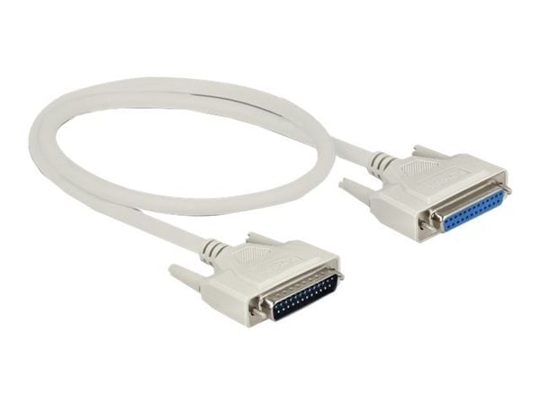 Delock - Seriellforlengelseskabel - DB-25 (hann) skrubar til DB-25 (hunn) skrubar - 2 m - tommelskruer - beige