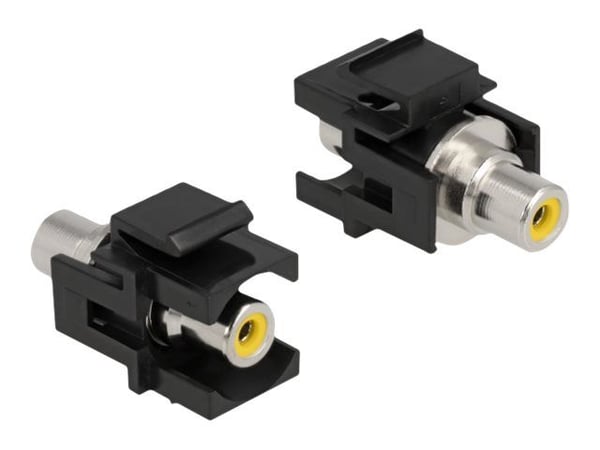 Delock Keystone Module RCA naaras > RCA naaras - Modulaarinen insertti (kytkin) - RCA - musta, keltainen