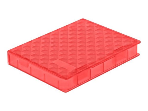 Delock Protection Box - Beskyttelsesboks for harddisk - kapasitet: 1 harddiskstasjon (2,5") - rød
