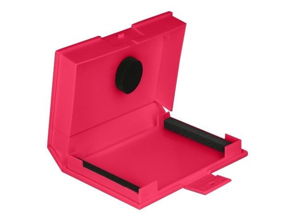 Delock Protection Box - Beskyttelsesboks for harddisk - kapasitet: 1 harddiskstasjon (3,5") - rød