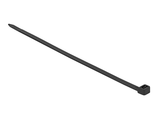 DeLOCK 19558, Kaksiaukkoinen johdinside, Polyamidi, Musta, 10,8 cm, 38 cm, 7,6 mm