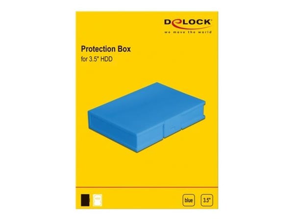 Delock - Beskyttelsesboks for harddisk - kapasitet: 1 harddiskstasjon (2,5") - blå