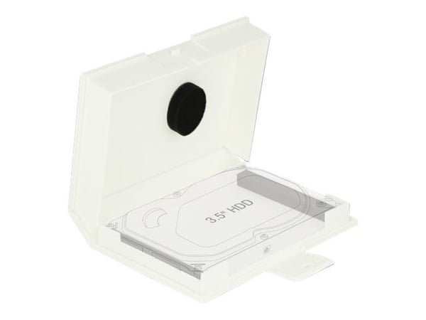 Delock - Beskyttelsesboks for harddisk - kapasitet: 1 harddiskstasjon (3,5") - hvit