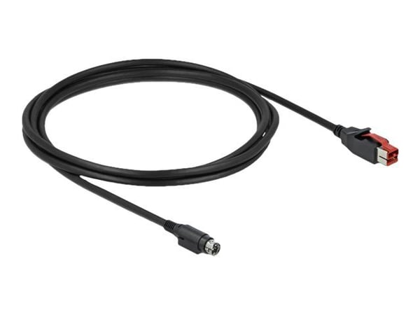 Delock - Strømforsynt USB-kabel - USB PlusPower (24 V) (hann) til Power mini-DIN (hann) - 24 V - 5 m - svart