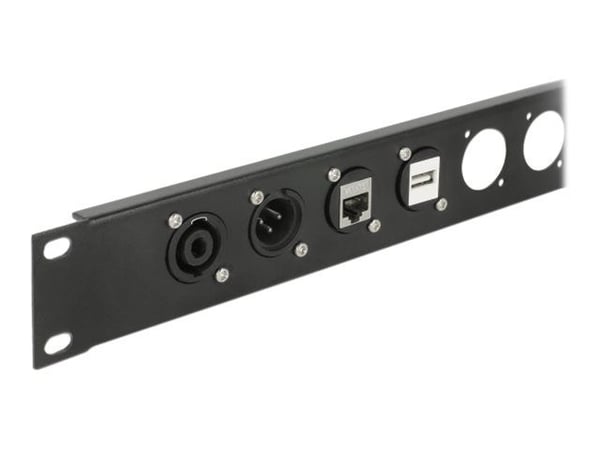 Delock D-Type Module RJ45 Cat.6 jack to jack - Påknipsbar mulighetsmodulfrontplate - panelmonterbar - CAT 6 - UTP - RJ-45 - svart