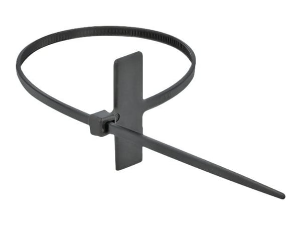 DeLOCK 18958, Kaksiaukkoinen johdinside, Polyamidi, Musta, -40 - 85 °C, 10 cm, 2,5 mm