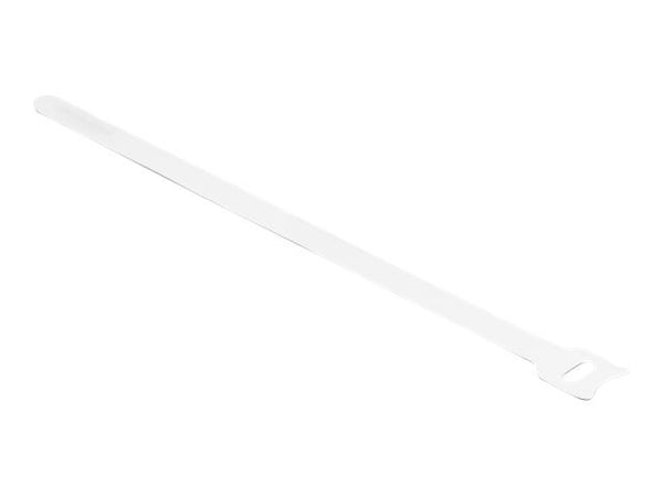 DeLOCK 19523, Hook & loop cable tie, Valkoinen, 25 cm, 12 mm, 10 kpl