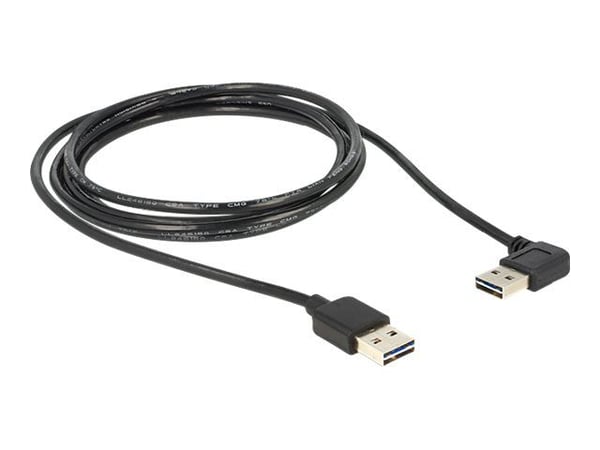 Delock Easy - USB-kabel - USB (hann) reversibel til USB (hann) reversibel - USB 2.0 - 2 m - svart
