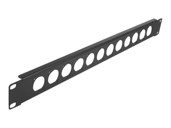 DeLOCK 86500, Telinekiinnitys, 1U, Musta, Metalli, 44,5 mm, 12,5 mm