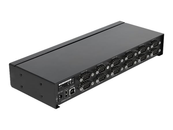 Delock USB 2.0 to 12 Port Serial RS-232 Hub with surge protection and extended temperature range - Seriell adapter - USB 2.0 - RS-232 x 12 - svart