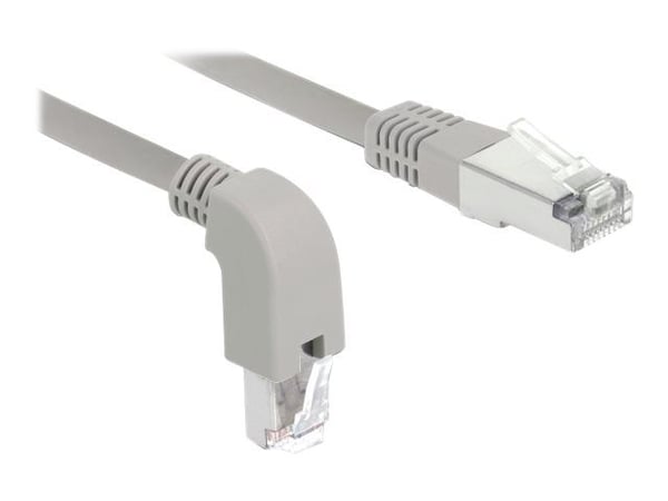 Delock - Koblingskabel - RJ-45 (hann) vinklet nedover til RJ-45 (hann) rett - 50 cm - 0.56 cm - SF/UTP - CAT 5e - halogenfri, formstøpt, flertrådet...