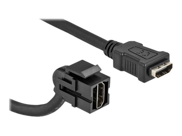 Delock - HDMI-kabel - HDMI hunn angled, keystone til HDMI hann rett - 30 cm - svart - 4 K 30 Hz (3840 x 2160) støtte