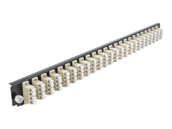 Delock - Fiberoptisk spleisebokspanel - front - LC MM X 96 - svart, beige - 1U - 19"