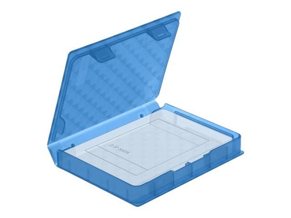 Delock - Beskyttelsesboks for harddisk - kapasitet: 1 harddiskstasjon (3,5") - blå