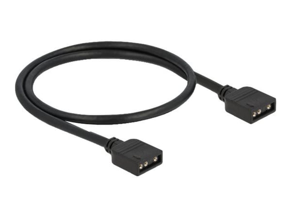 Delock - RGB LED-kabel - 3-stifts ARGB (hunn) til 3-stifts ARGB (hunn) - 5 V - 30 cm - svart