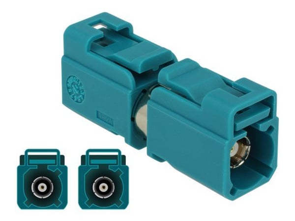 Delock - Antenneadapter - FAKRA Z-kobling (hunn) til FAKRA Z-kobling (hunn) - RAL 5021, vannblå