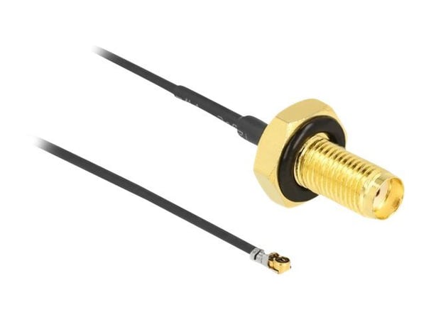 Delock - Antennekabel - SMA (hunn) skott til MHF 4L LK (hann) - 50 cm - 1.37 mm - koaksial - grå, svart