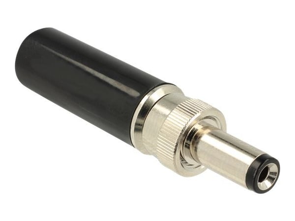 Delock - Strøm-konnektor - DC-pistoke 5,5 mm x 12 mm (ID: 2,1 mm) (han) - 18 V - 2 A