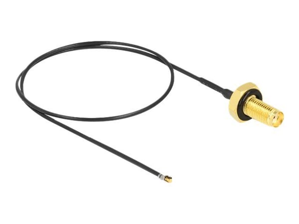 Delock - Antennekabel - SMA (hunn) skott til MHF 4L LK (hann) - 35 cm - 1.37 mm - koaksial - grå, svart