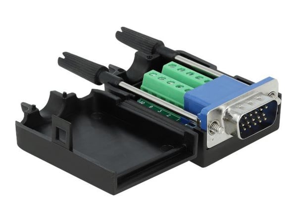 Delock - VGA-adapter - 15 pin D-Sub (DB-15) (hann) til 10-pins terminalblokk - tommelskruer