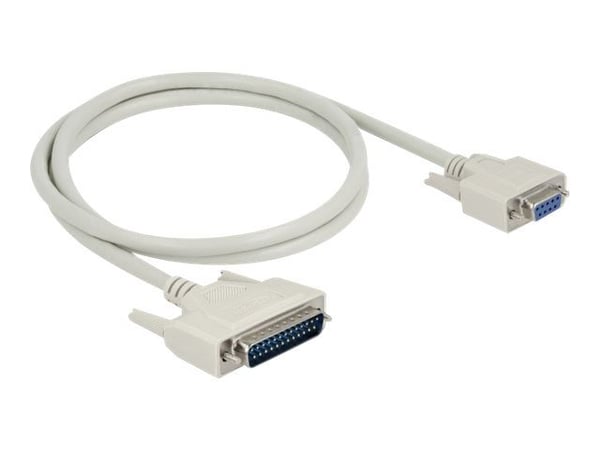 Delock - Seriell kabel - DB-25 (hann) til DB-9 (hunn) - 1 m - tommelskruer - beige