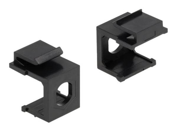 Delock Keystone cover - Modulindlæg (tomt) - sort - 1 portti (pakke med 4)
